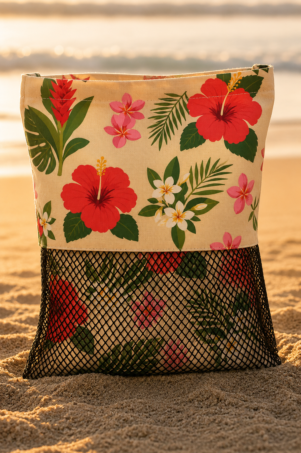 HAWAÏ - serviette de plage et pochon assorti